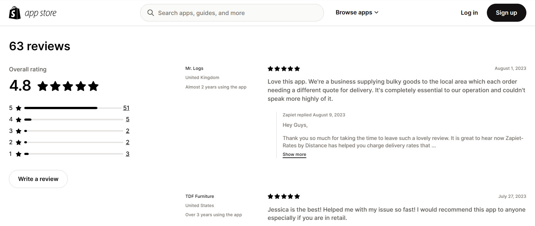 zapiet shopify app